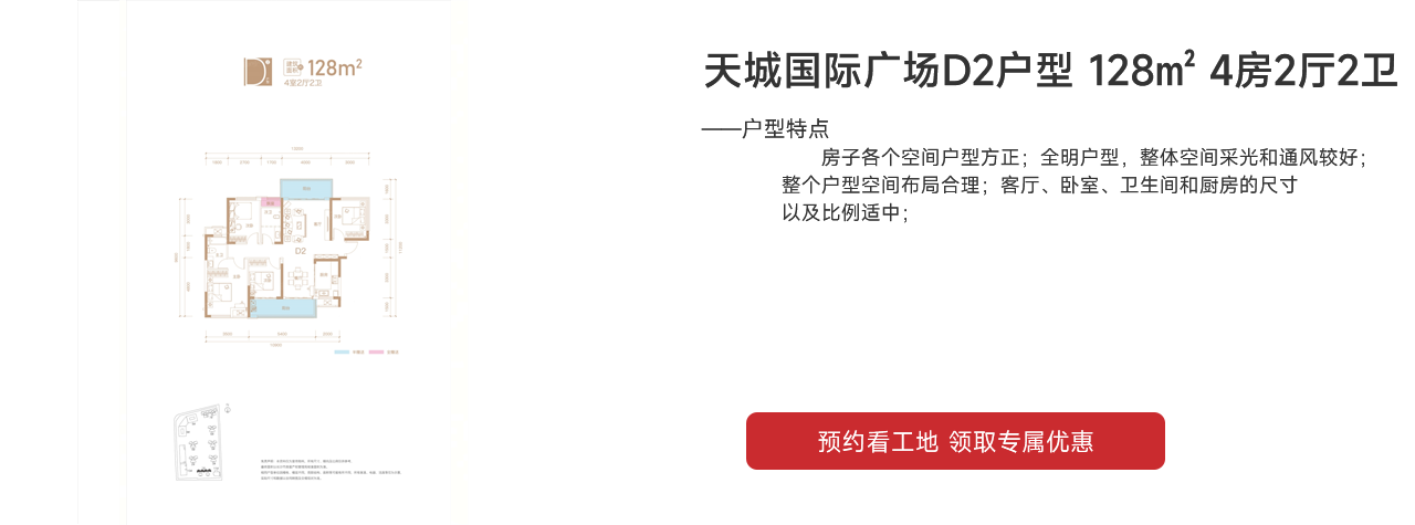 天城國際廣場（天城商業(yè)廣場）D2戶型 128㎡